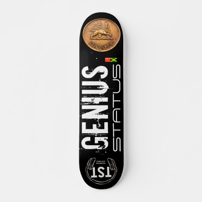 GENIUS STATUS Skateboard, 7¾" dekkartong Mini Skateboard Bräda 18,5 Cm (Framsida)