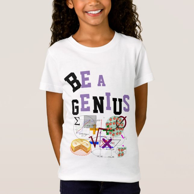 GENIUS Tshirt 4 Girls NAMN på baksidan Tröja (Framsida)