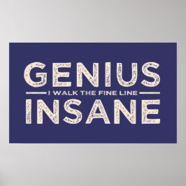 GENIUS VS INSANE anpassningsbar färg poster
