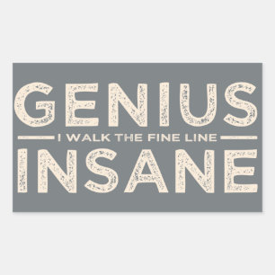 GENIUS VS INSANE anpassningsbar-klistermärken Rektangulärt Klistermärke