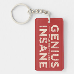 GENIUS VS INSANE anpassningsbar nyckelring