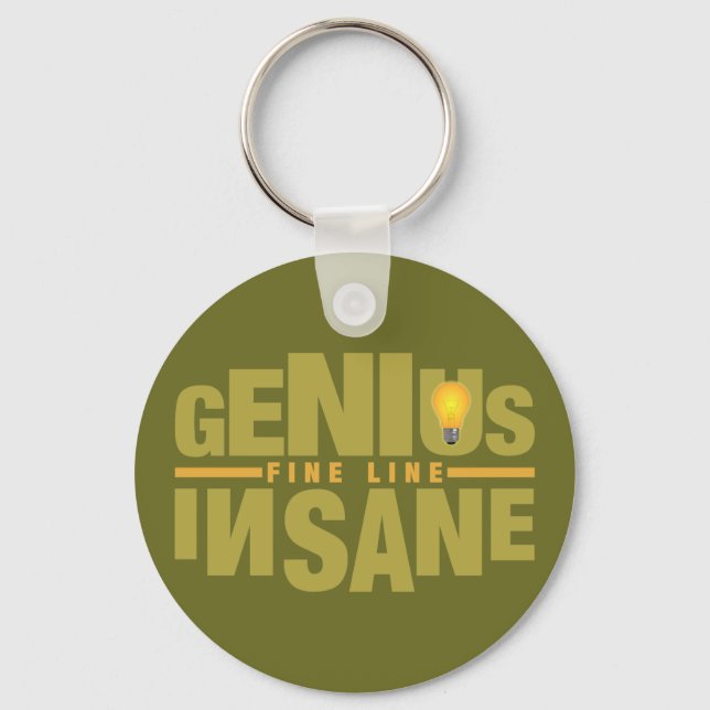 GENIUS VS INSANE anpassningsbar nyckelring (Framsida)