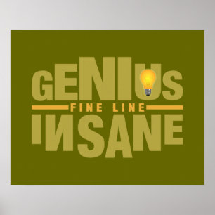 GENIUS VS INSANE anpassningsbar poster