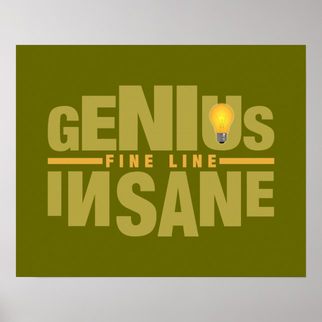 GENIUS VS INSANE anpassningsbar poster (Framsidan)
