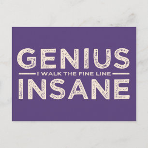 GENIUS VS INSANE anpassningsbar vycard Vykort