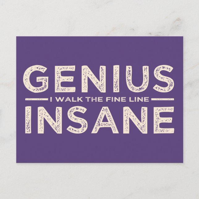 GENIUS VS INSANE anpassningsbar vycard Vykort (Framsida)