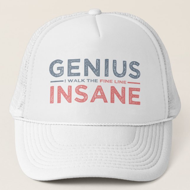 GENIUS VS INSANE hat - välj färg Truckerkeps (Framsida)