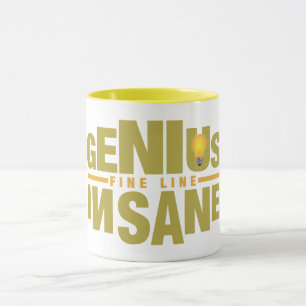 GENIUS VS INSANE mugg - välj stil & färg