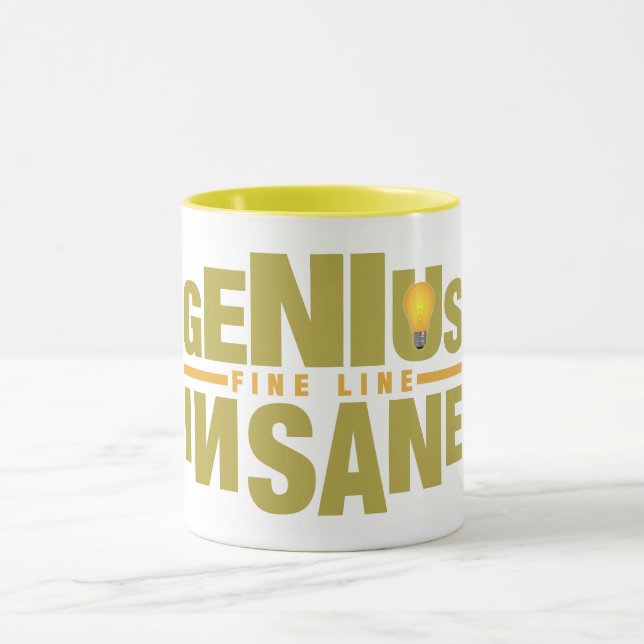 GENIUS VS INSANE mugg - välj stil & färg (Center)
