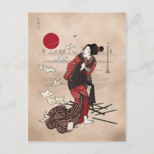 Genji kumo ukiyoye awase vykort