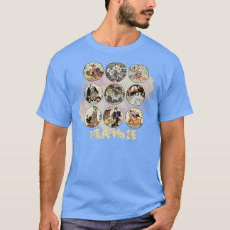 Genji Monogatari UkiyoE Circle Grid T Shirt