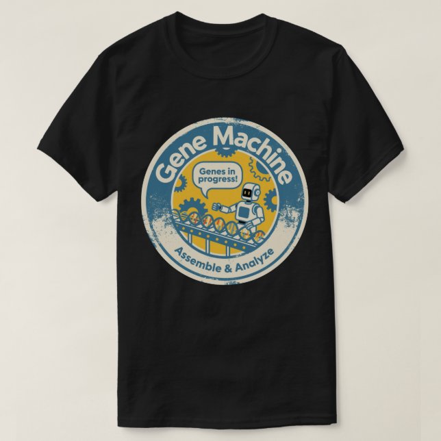 Genmaskin Montering av Framtidens Bioinformatik T Shirt (Design framsida)