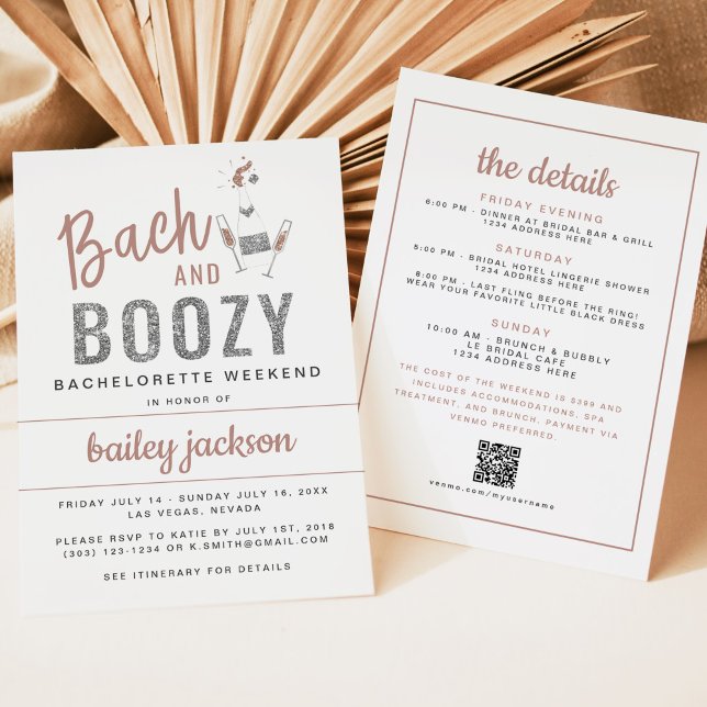 GENNA | Bach och Boozy Bachelorette Itinerary Inbjudningar (Skapare uppladdad)
