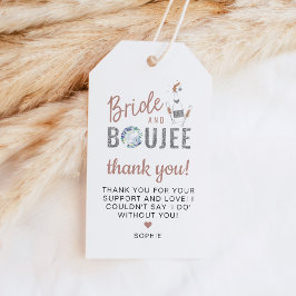 GENNA Rose Gold Silver Glitter Brud & Boujee Presentetikett