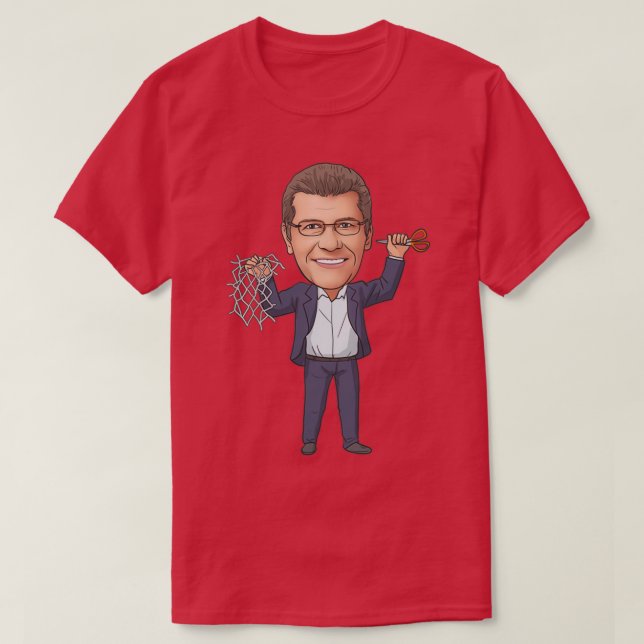 Geno Auriemma Styckning av nät T Shirt (Design framsida)