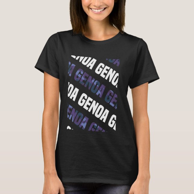 Genoa Camo Mönster Lila Camouflage T Shirt (Framsida)