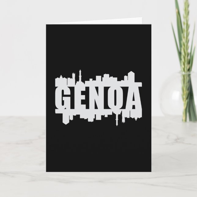 Genoa Italien City Skyline Cityscape Funny Gift Kort (Framsida)