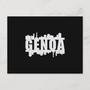 Genoa Italien City Skyline Cityscape Funny Gift Vykort