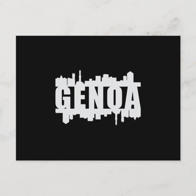 Genoa Italien City Skyline Cityscape Funny Gift Vykort (Framsida)