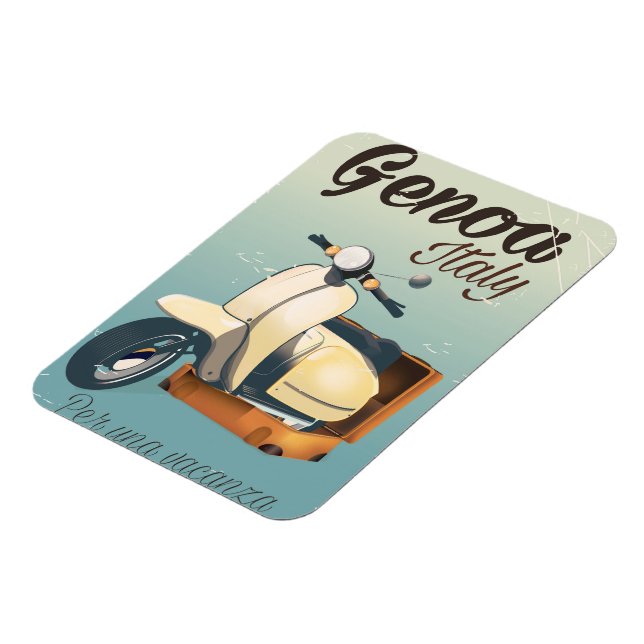Genoa Italien För en semester vintage affisch Magnet (Vänstra Sidan)