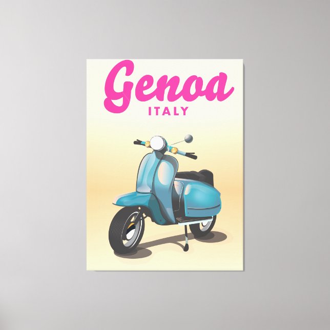 Genoa Italien scooter Canvastryck (Framsida)