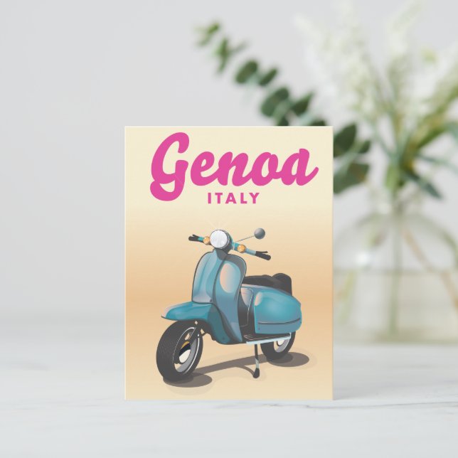 Genoa Italien scooter Vykort (Stående Fram)