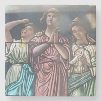 genom affischen på glas stenunderlägg