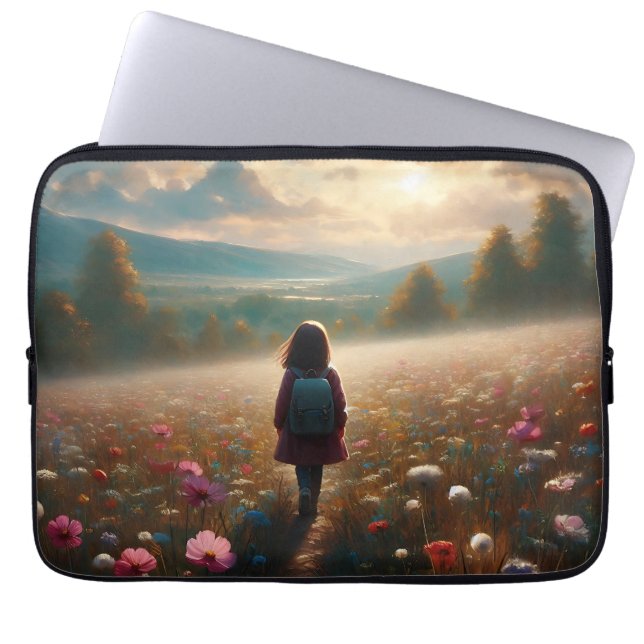 Genom Blommarna - Adventurous Väg Laptop Fodral (Framsidan)