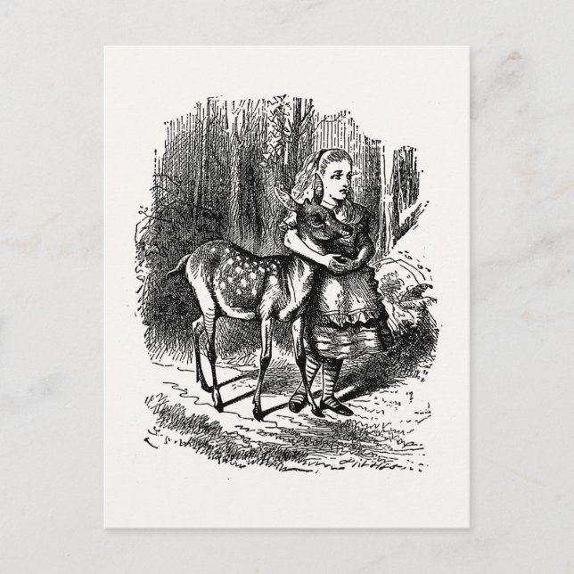 Genom det Tittar glaset - Alice och Fawn Vykort (Framsida)