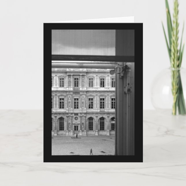 Genom fönstret Le Louvre Paris Hälsning Kort (Framsida)