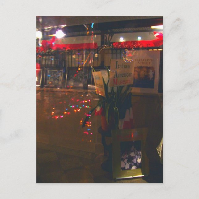 Genom fönstret på det italienska amerikanska musee vykort (Framsida)