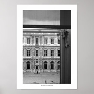 Genom fönstret Poster Le Louvre Paris B och W