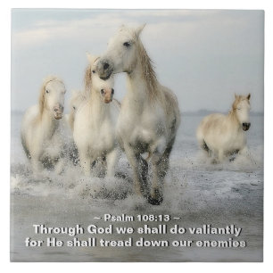 Genom Gud ska vi göra Valiant Psalm 108:13 Kakelplatta