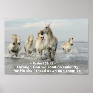 Genom Gud ska vi göra Valiant Psalm 108:13 Poster
