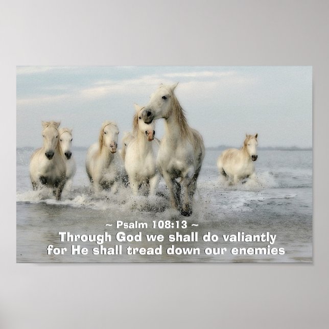 Genom Gud ska vi göra Valiant Psalm 108:13 Poster (Framsidan)