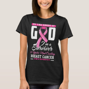 Genom Guds Nåde Bröstcanceröverlevare 10 År T Shirt