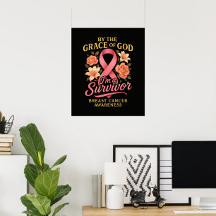 Genom Guds Nåde Bröstcanceröverlevare Tro Poster