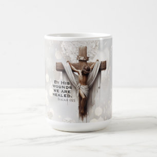 Genom Hans sår är vi helade Korsfästelsekonst Kaffemugg