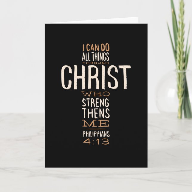 Genom Kristus Jesus Bible Quote Motivation Kort (Framsida)