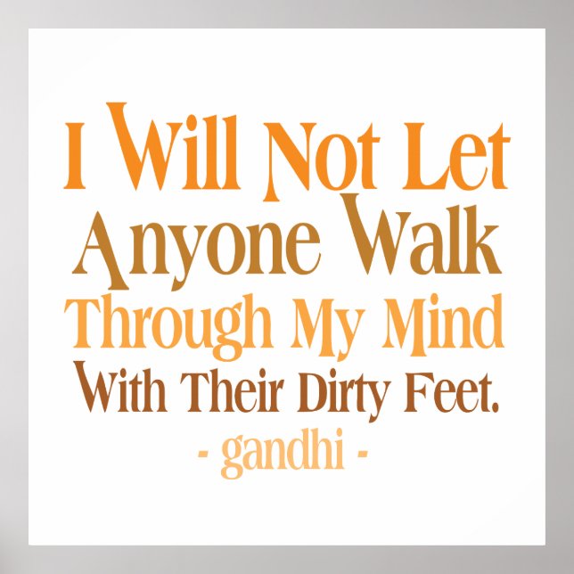 Genom min minneskvot Gandhi Poster (Framsidan)