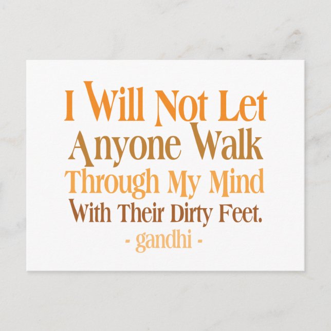 Genom min minneskvot Gandhi Vykort (Framsida)