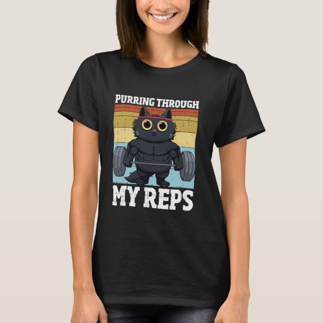 Genom min reps Kitten Gym Workout Cat Wei T Shirt (Framsida)