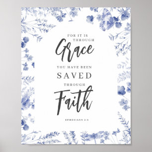 Genom nåd, genom tro Efesierbrevet 2:8 Chinoiserie Poster