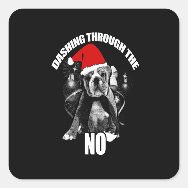 genom Pitbull Fyrkantigt Klistermärke (Framsida)