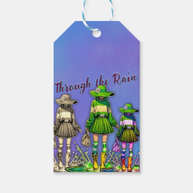 Genom regnet presentetikett (Framsidan)