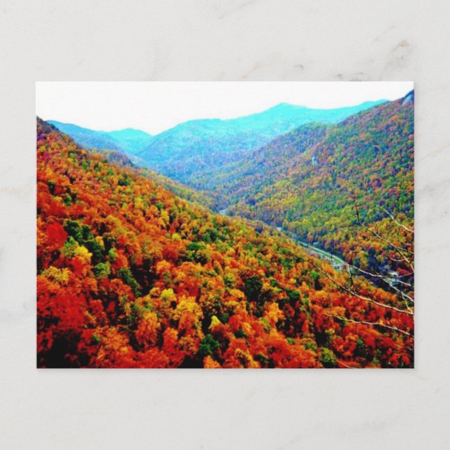 Genom Smokey Mountain Range Vykort (Framsida)