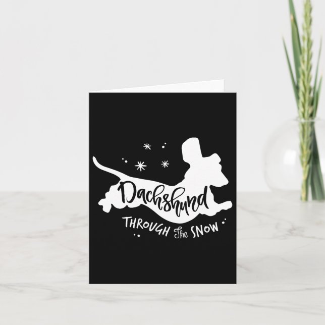 Genom Snö Dachshund-julWiener Hund Xm Kort (Framsida)