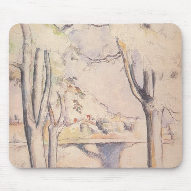 Genom träd av Paul Cezanne, Vintage Art Musmatta (Framsidan)
