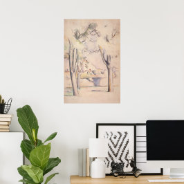 Genom träd av Paul Cezanne, Vintage konst Poster