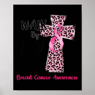 Genom tro bröstcancer medvetenhet kristen Jesus W Poster